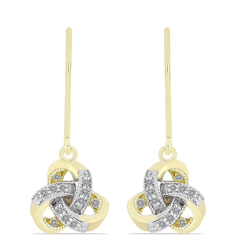 Goldplattierte Silberohrringe mit weißem Diamant 1 