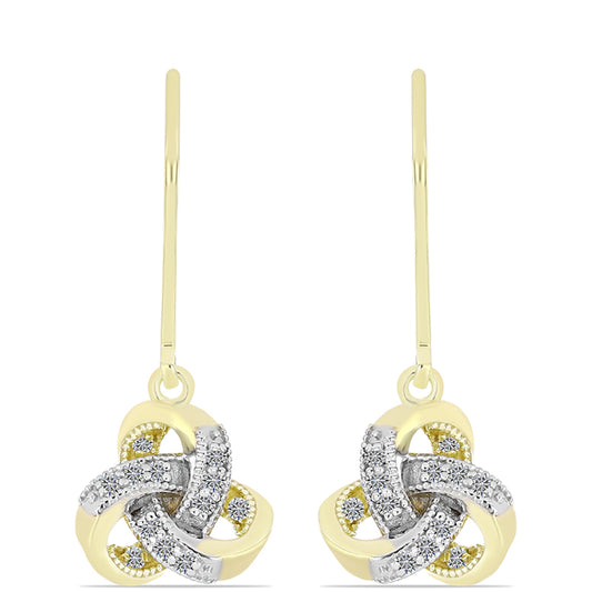 Goldplattierte Silberohrringe mit weißem Diamant