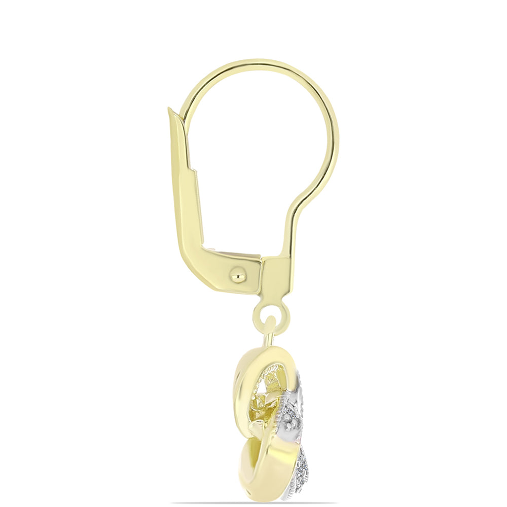 Goldplattierte Silberohrringe mit weißem Diamant 2 