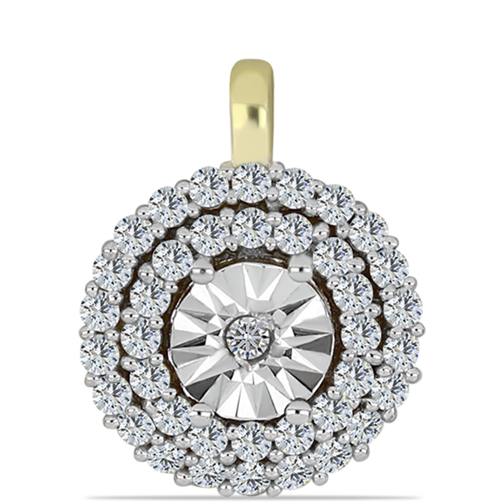 Goldplattierter Silberanhänger mit weißem Diamant und weißem Topas