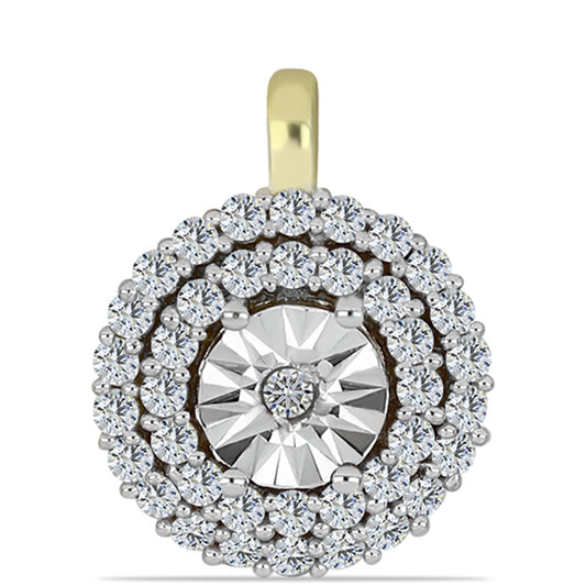 Goldplattierter Silberanhänger mit weißem Diamant und weißem Topas