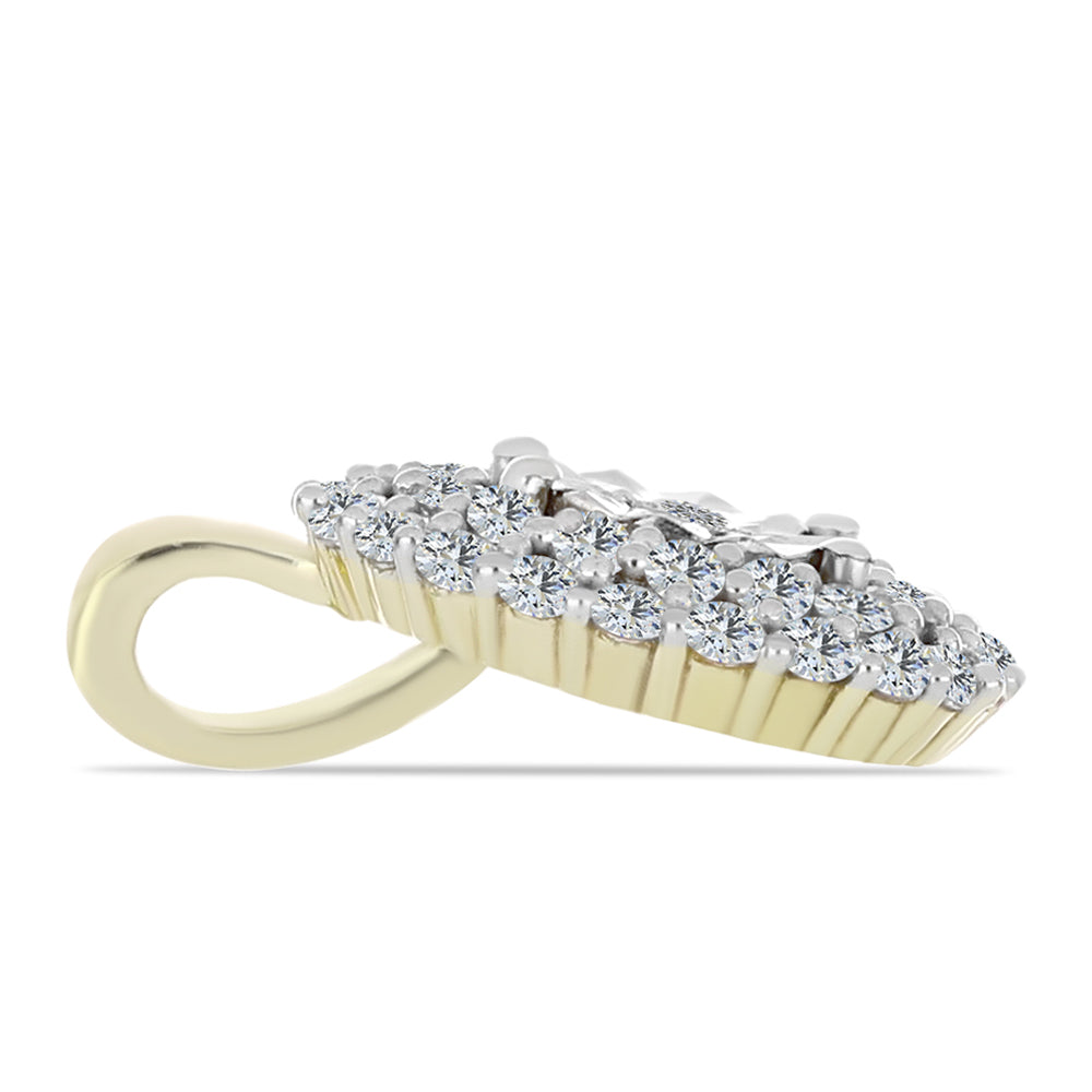 Goldplattierter Silberanhänger mit weißem Diamant und weißem Topas