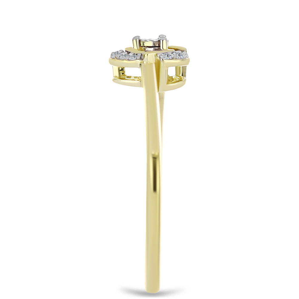 Goldplattierter Silberring mit weißem Diamant und weißem Topas 4 