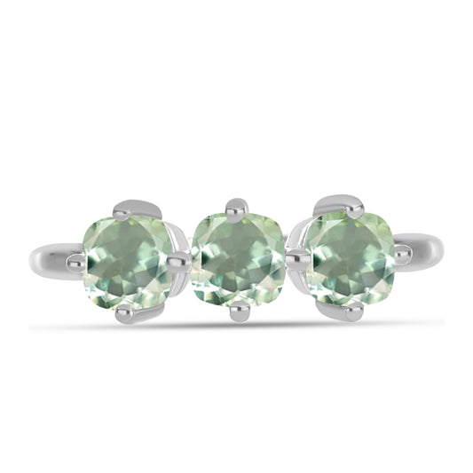 Silberring mit grünem Amethyst