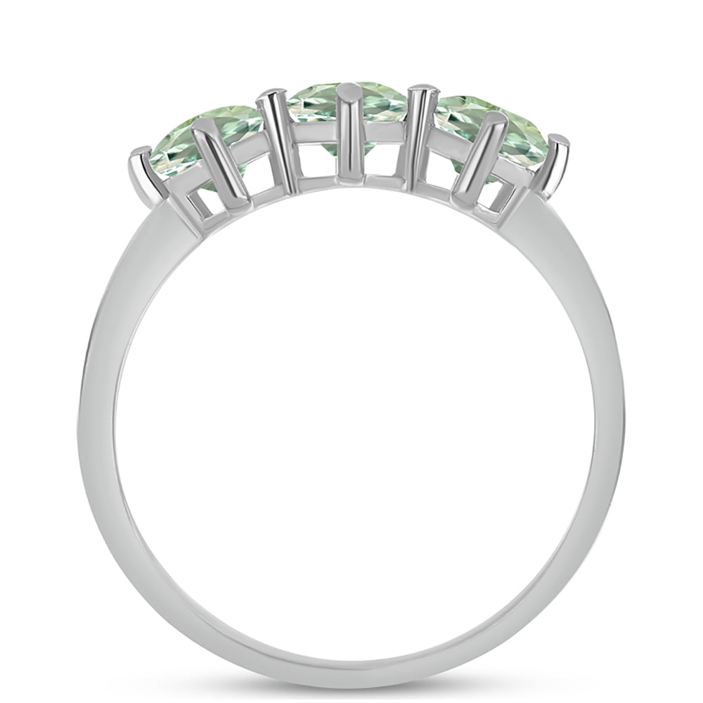 Silberring mit grünem Amethyst 2 