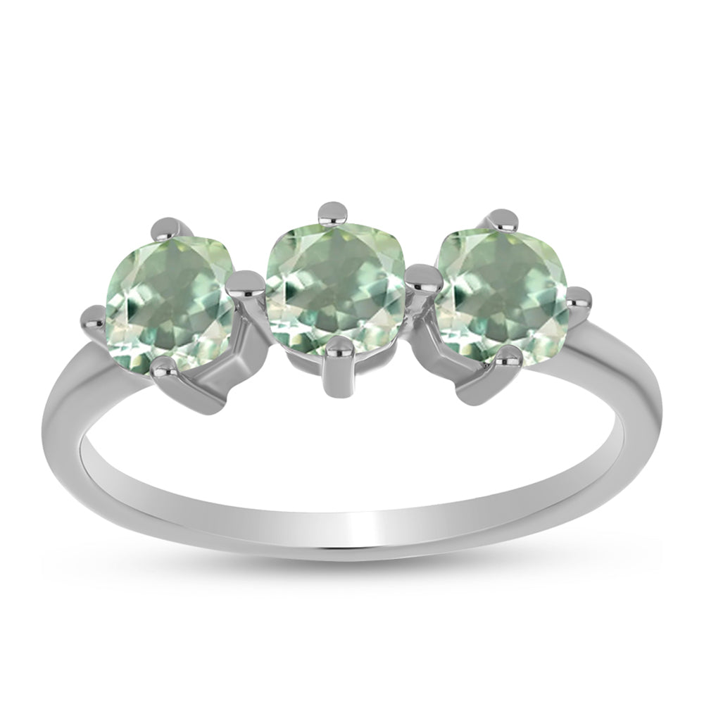 Silberring mit grünem Amethyst