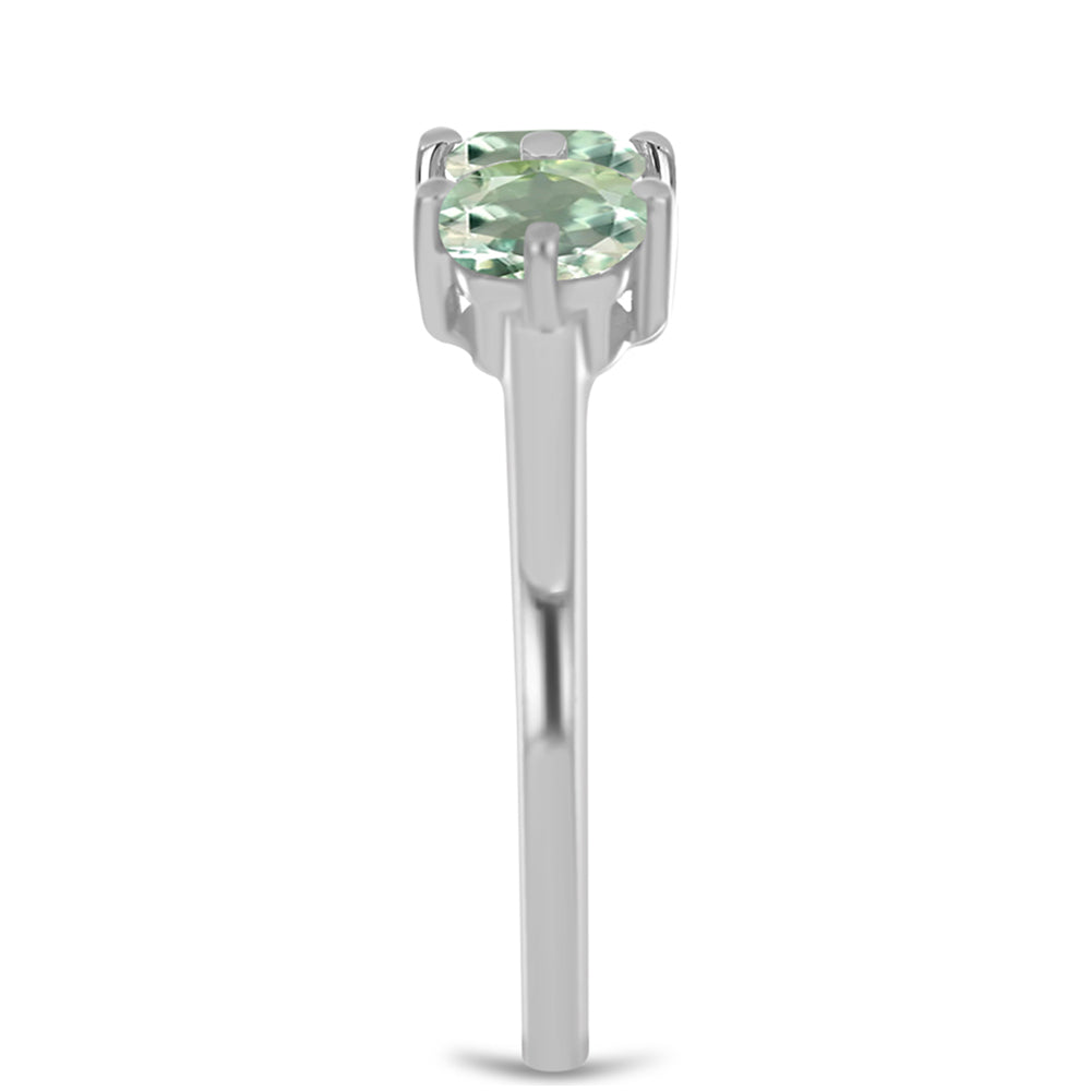 Silberring mit grünem Amethyst 4 