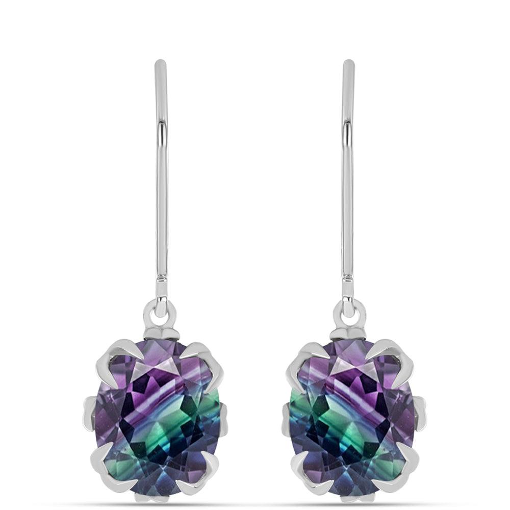 Silberohrringe mit Zebrafluorit