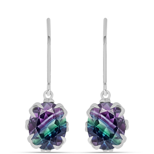 Silberohrringe mit Zebrafluorit