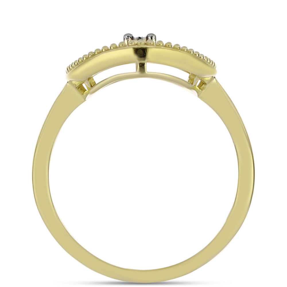 Goldplattierter Silberring mit weißem Diamant und weißem Topas 2 