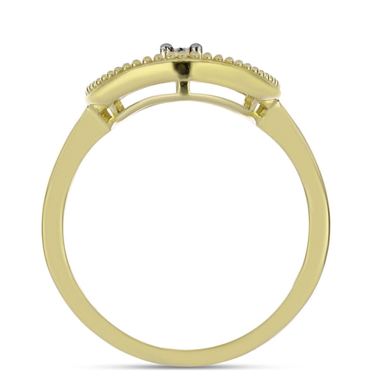 Goldplattierter Silberring mit weißem Diamant und weißem Topas