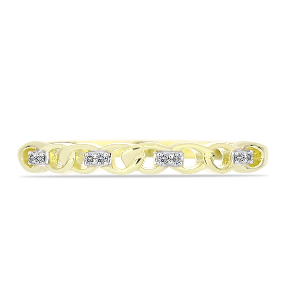 Goldplattierter Silberring mit weißem Diamant 2 