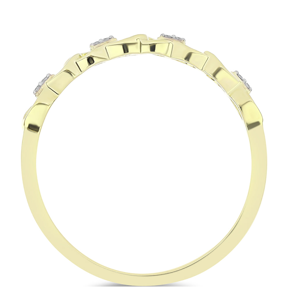 Goldplattierter Silberring mit weißem Diamant 3 