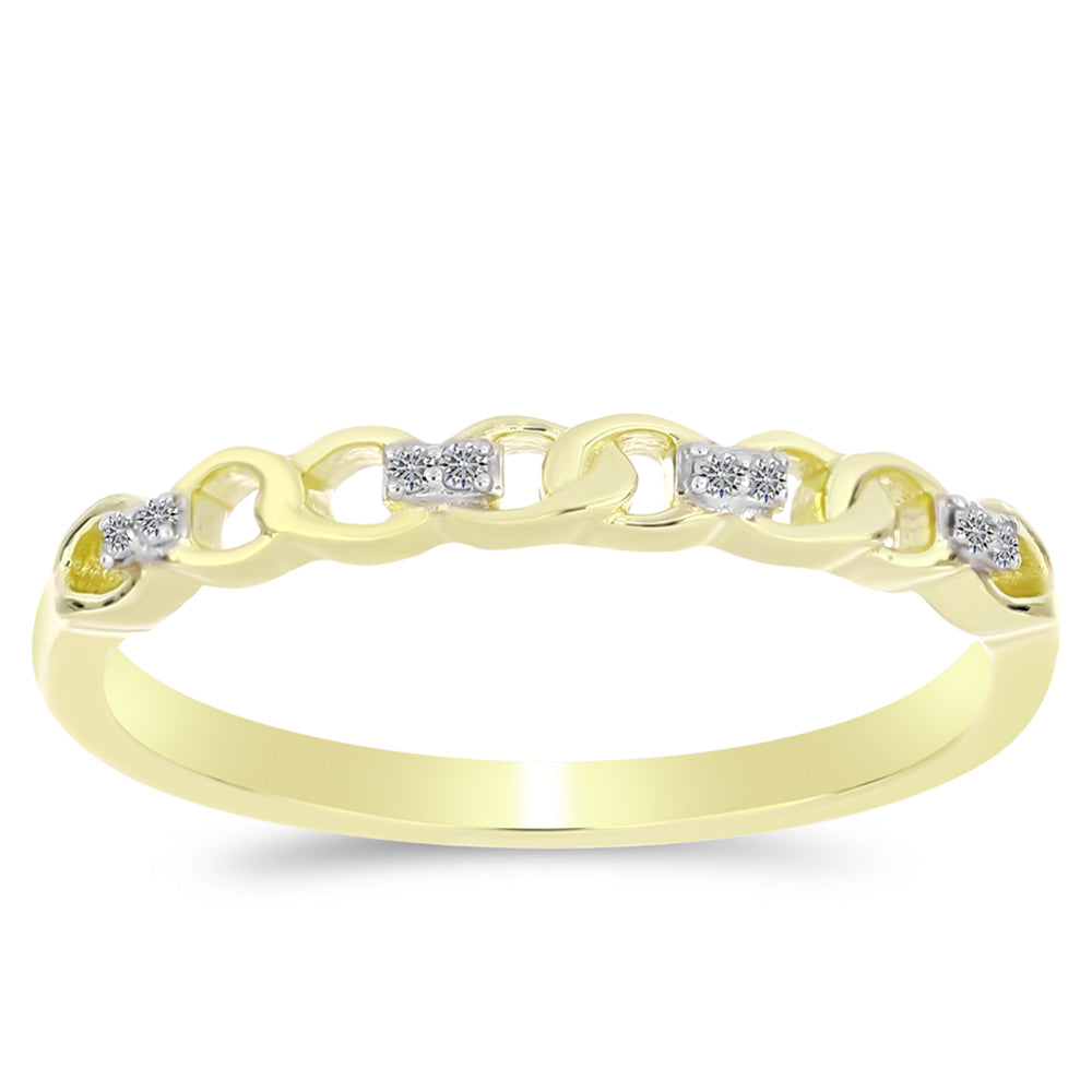 Goldplattierter Silberring mit weißem Diamant