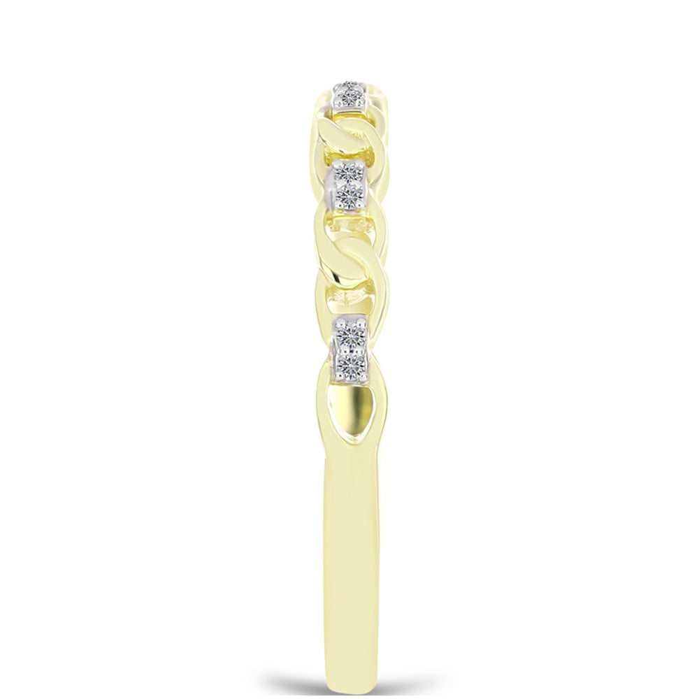 Goldplattierter Silberring mit weißem Diamant