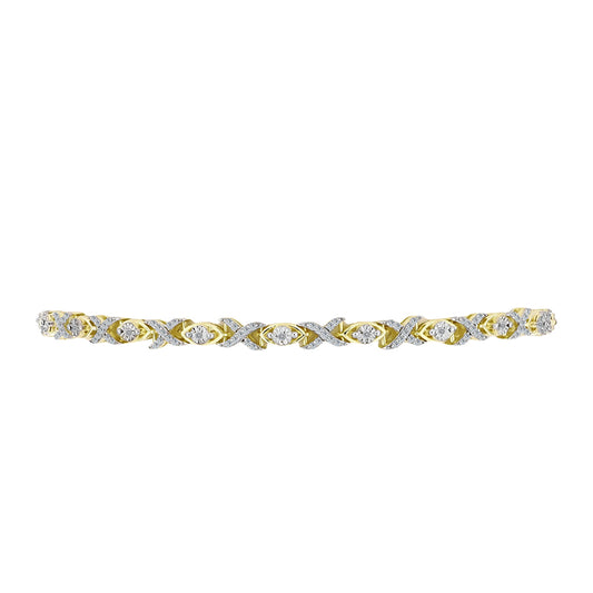 Goldplattiertes Silberarmband mit weißem Diamant und weißem Topas