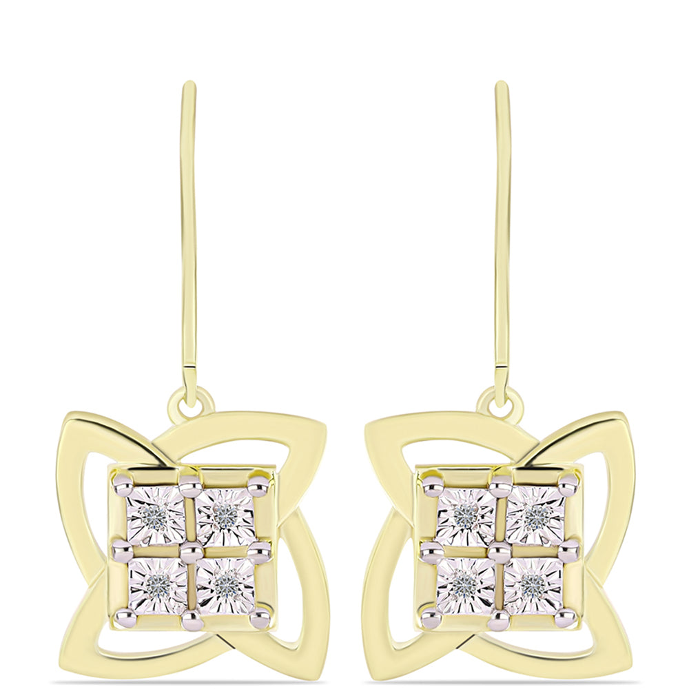 Goldplattierte Silberohrringe mit weißem Diamant 1 