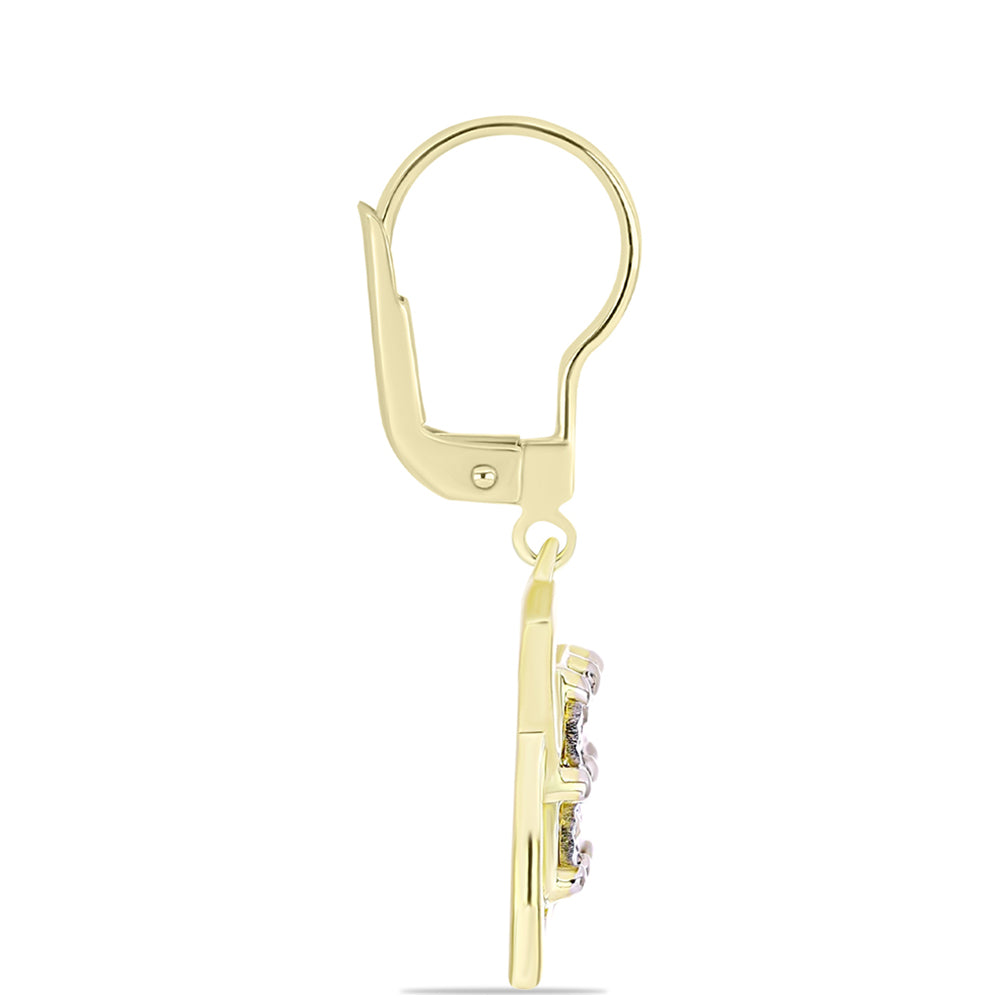 Goldplattierte Silberohrringe mit weißem Diamant 2 