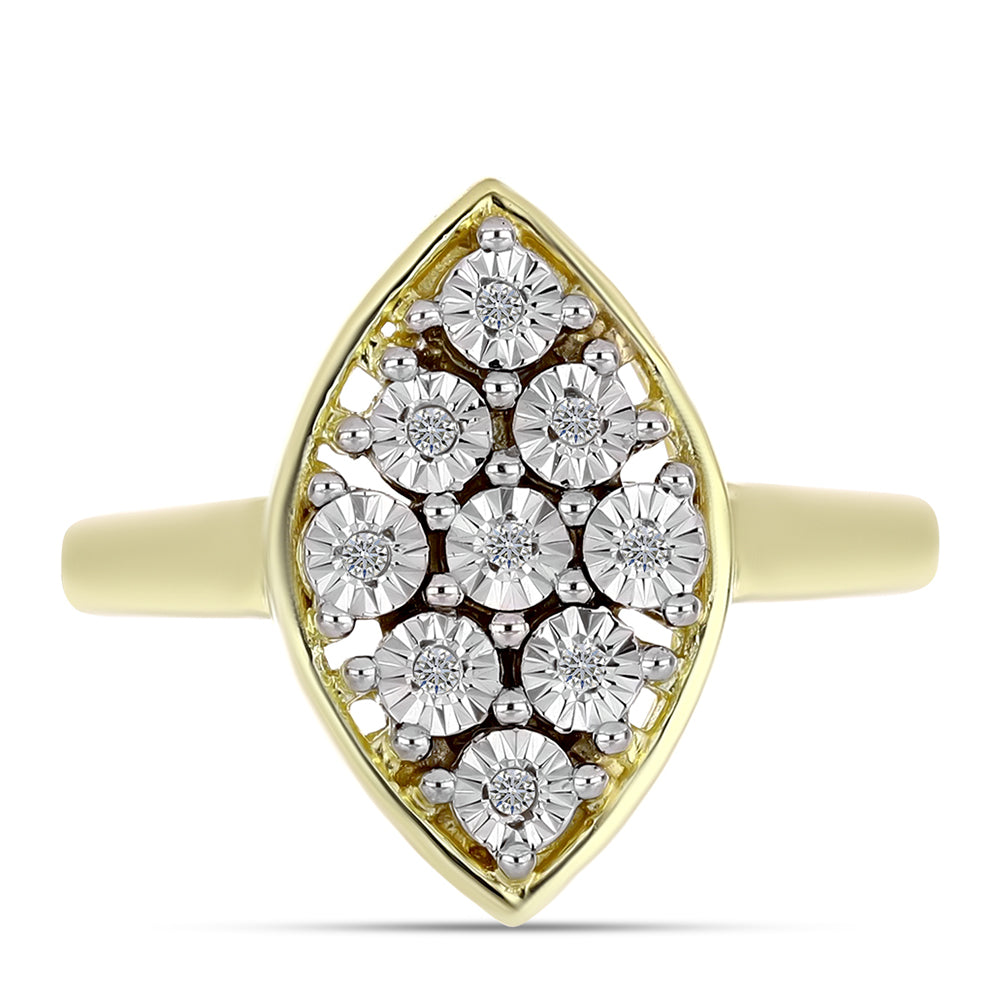 Goldplattierter Silberring mit weißem Diamant 1 