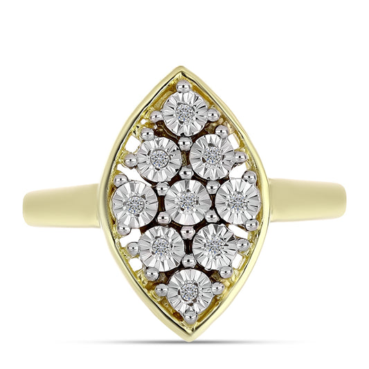 Goldplattierter Silberring mit weißem Diamant