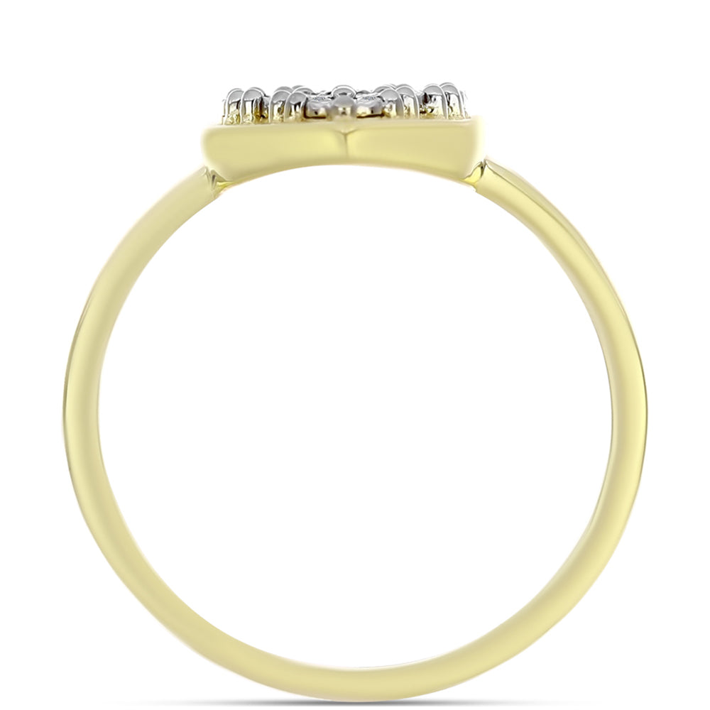 Goldplattierter Silberring mit weißem Diamant