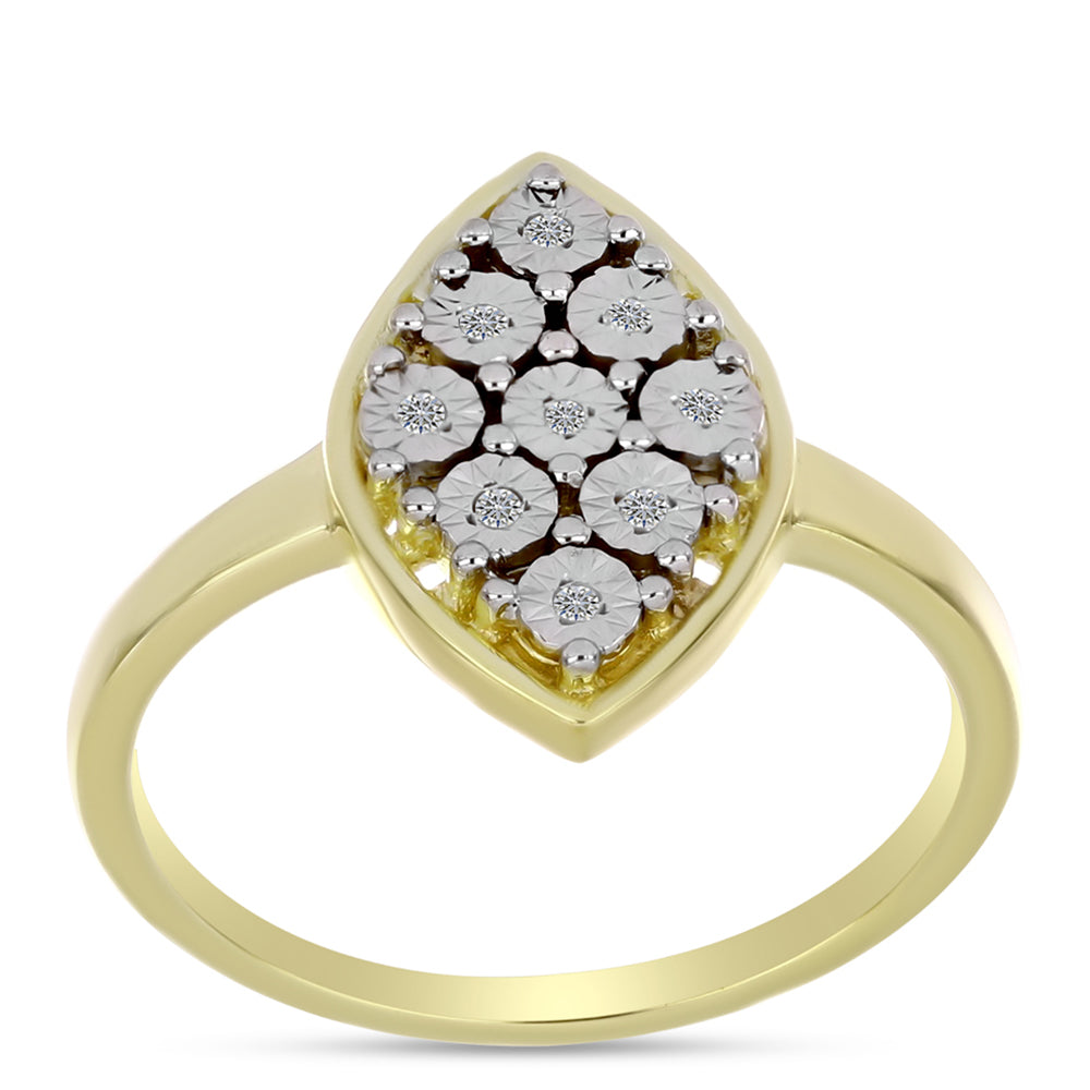 Goldplattierter Silberring mit weißem Diamant 3 