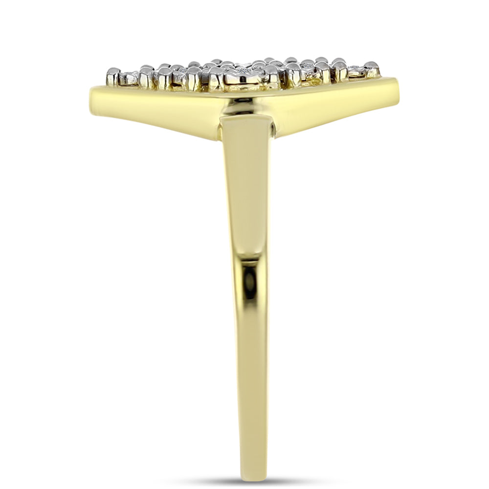 Goldplattierter Silberring mit weißem Diamant