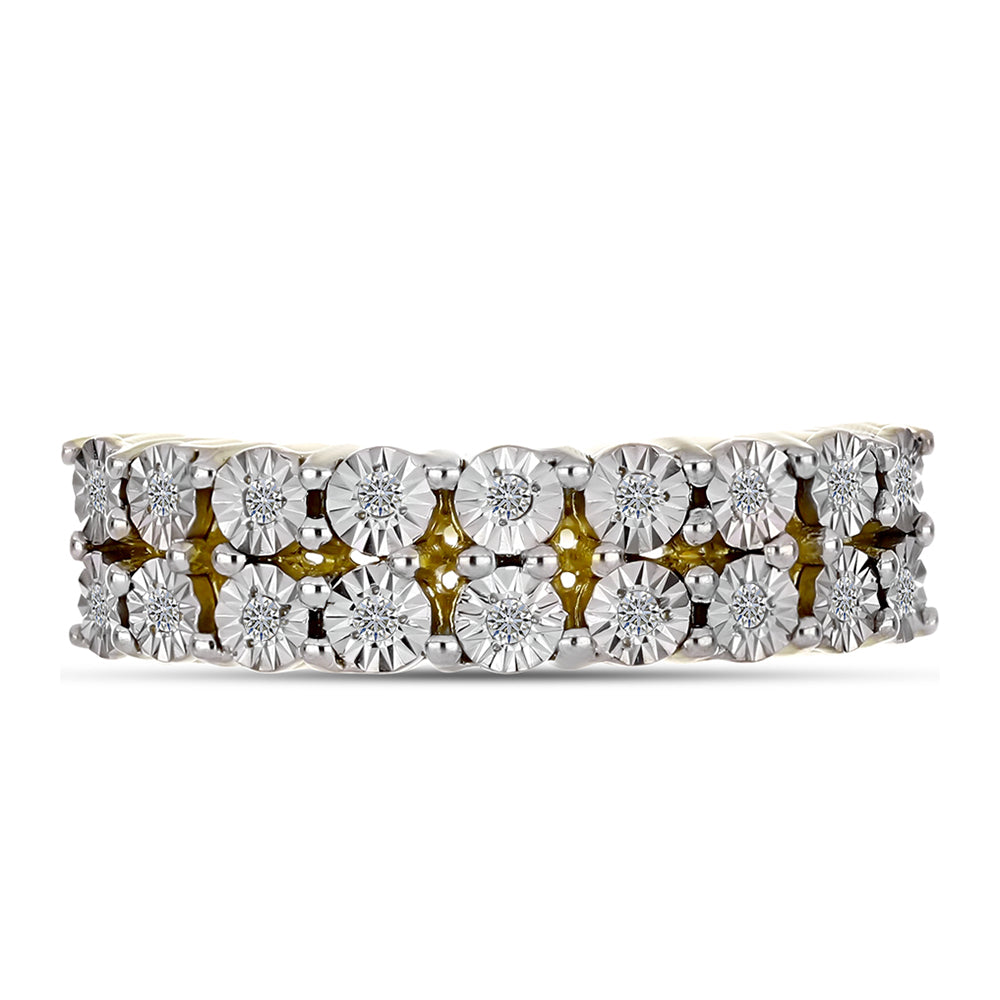 Goldplattierter Silberring mit weißem Diamant