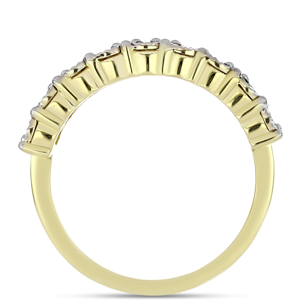 Goldplattierter Silberring mit weißem Diamant