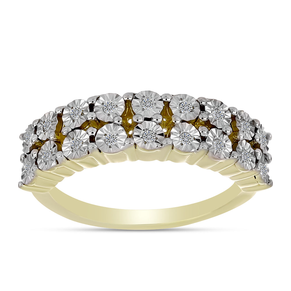Goldplattierter Silberring mit weißem Diamant 3 