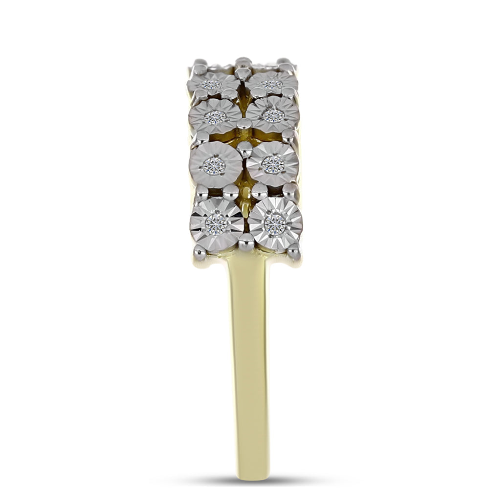 Goldplattierter Silberring mit weißem Diamant 4 