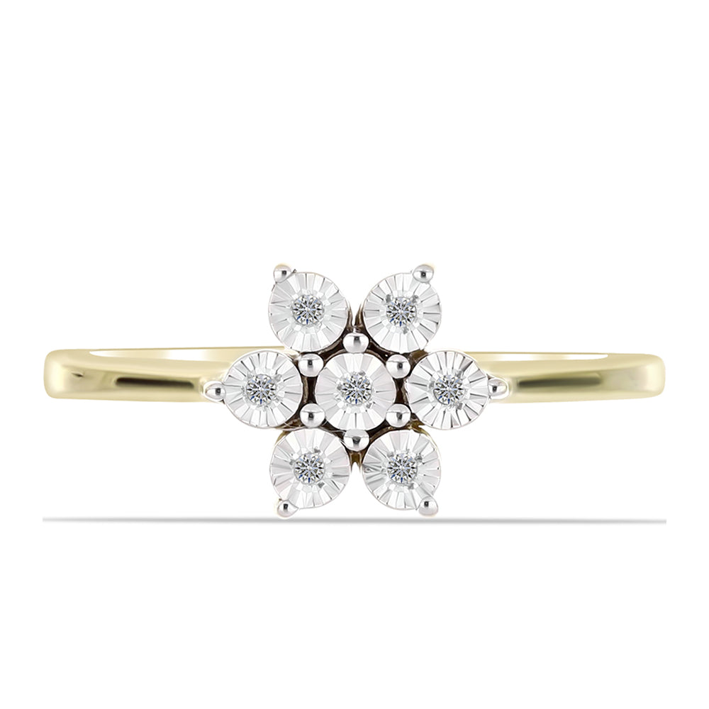 Goldplattierter Silberring mit weißem Diamant