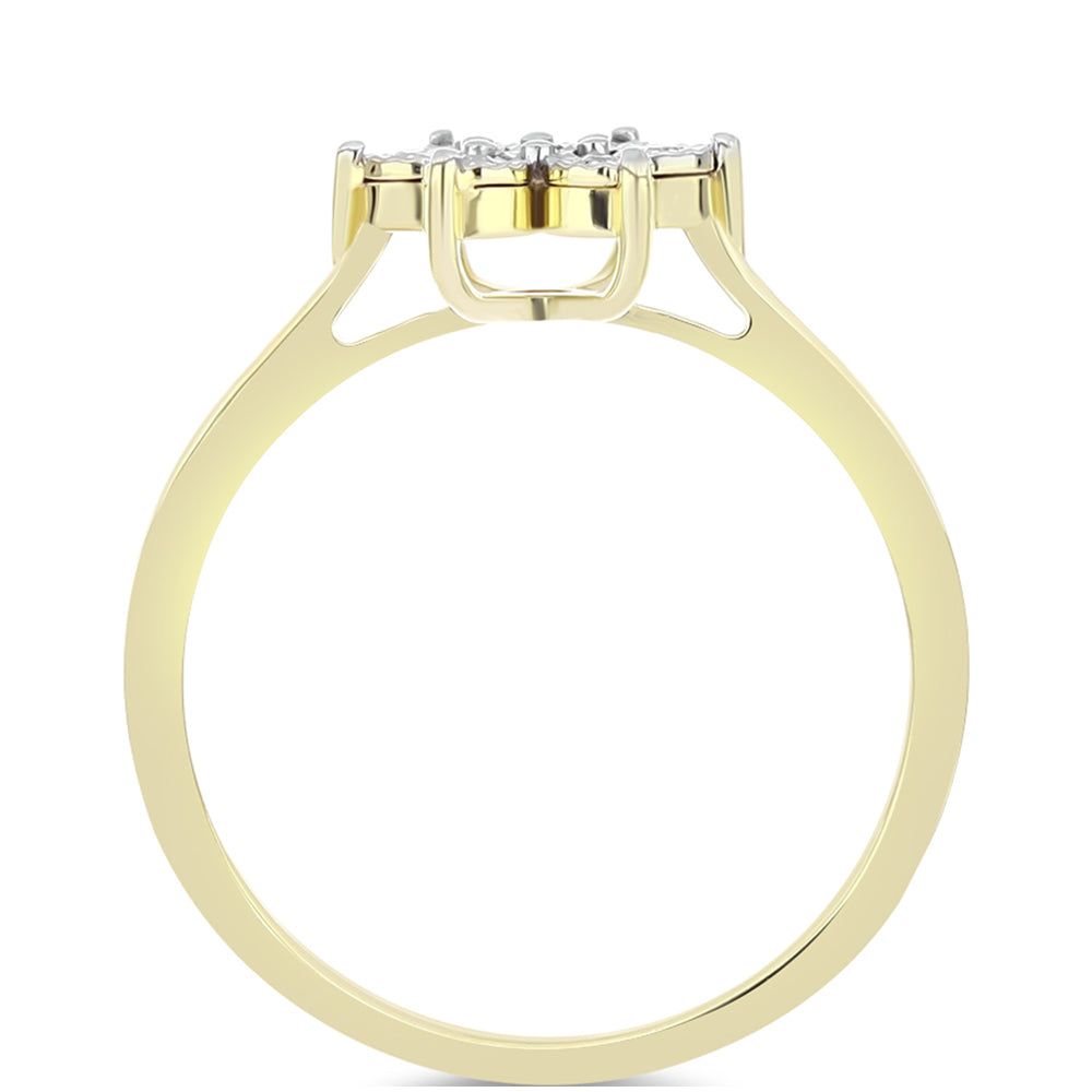 Goldplattierter Silberring mit weißem Diamant 2 