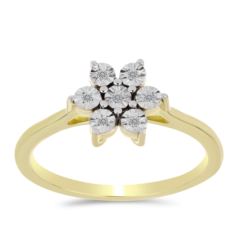 Goldplattierter Silberring mit weißem Diamant 3 