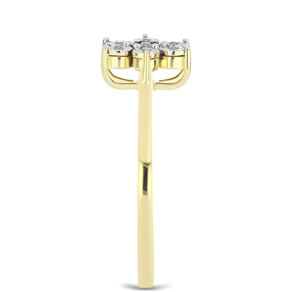 Goldplattierter Silberring mit weißem Diamant