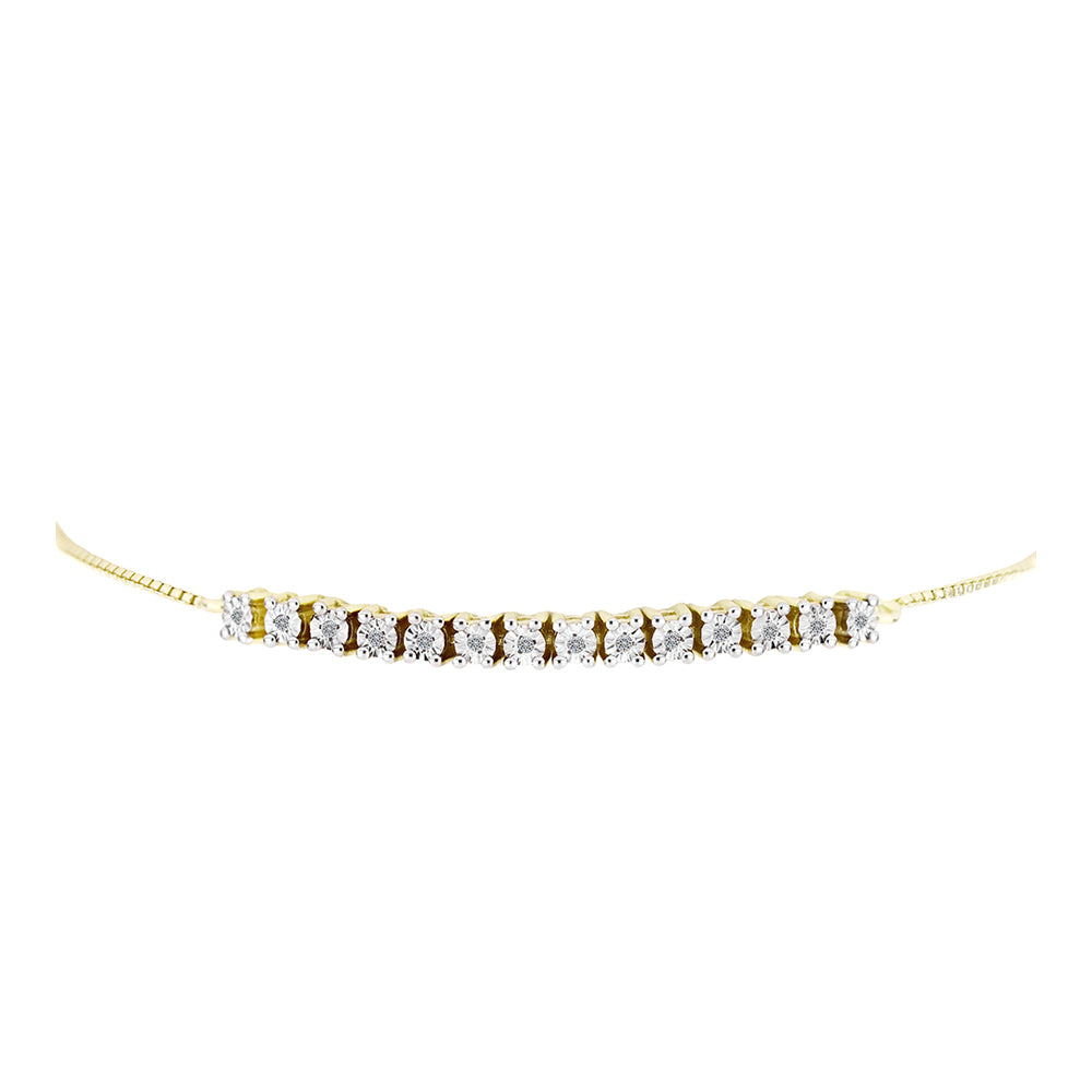 Goldplattiertes Silberarmband mit weißem Diamant 2 