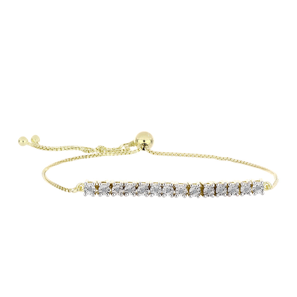 Goldplattiertes Silberarmband mit weißem Diamant 1 