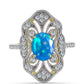 Goldplattierter Silberring mit äthiopischem Paradiese-Opal und weißem Topas