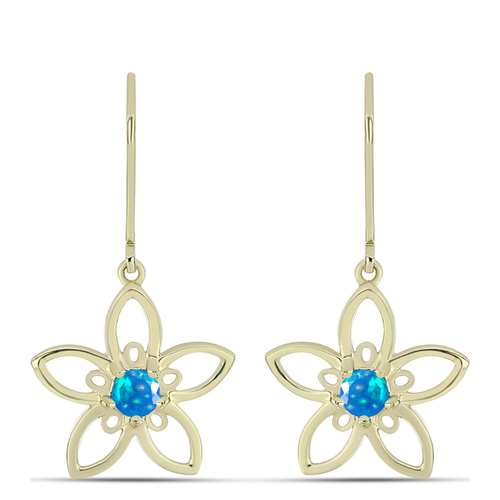 Goldplattierte Silberohrringe mit äthiopischem Paradiese-Opal