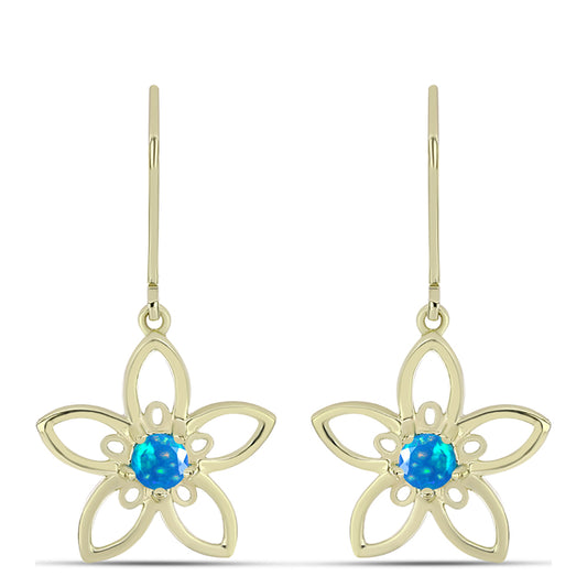 Goldplattierte Silberohrringe mit äthiopischem Paradiese-Opal