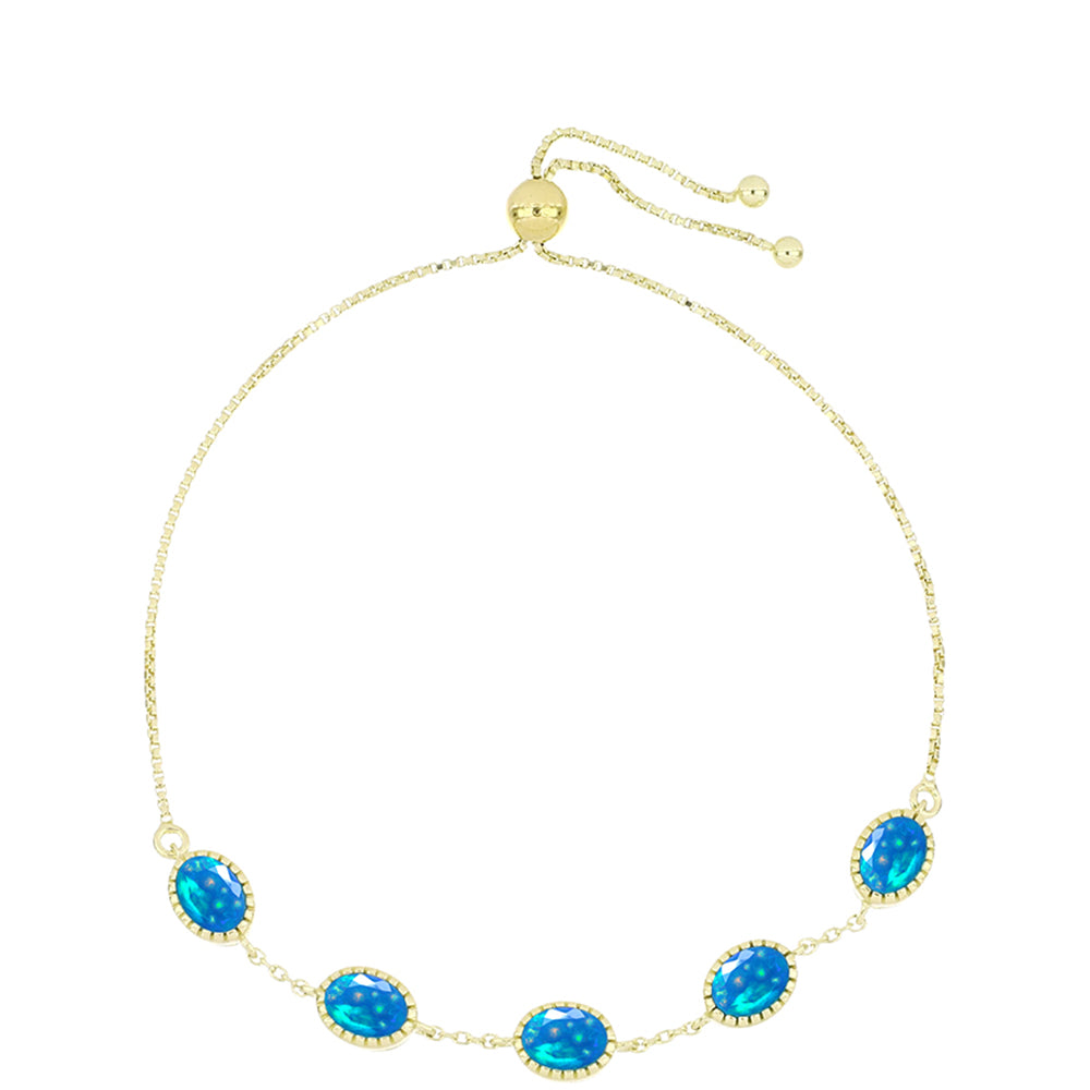 Goldplattiertes Silberarmband mit äthiopischem Paradiese-Opal