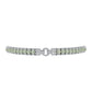 Silberarmband mit grünem Amethyst und weißem Topas