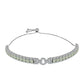 Silberarmband mit grünem Amethyst und weißem Topas