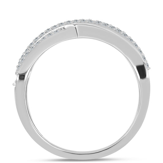 Silberring mit grünem Amethyst und weißem Topas