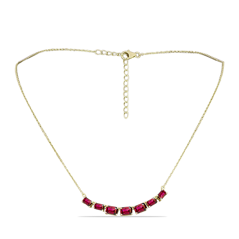 Goldplattierte Silberhalskette mit Rhodolith Granat 1 
