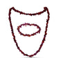 Schmuckgarnitur aus Nugget mit Rhodolith Granat