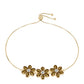 Goldplattiertes Silberarmband mit Cognac-Quarz und weißem Topas