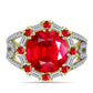Goldplattierter Silberring mit rotem Achat und weißem Zirkon