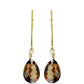 Goldplattierte Silberohrringe mit Cognac-Quarz
