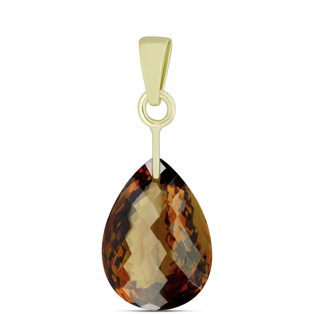 Goldplattierter Silberanhänger mit Cognac-Quarz 1 
